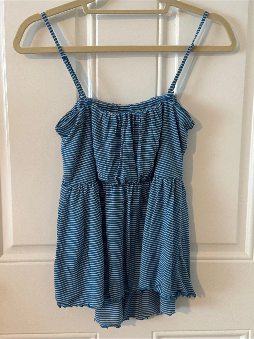Free People Y2K Blue Striped Spaghetti-Strap Cami